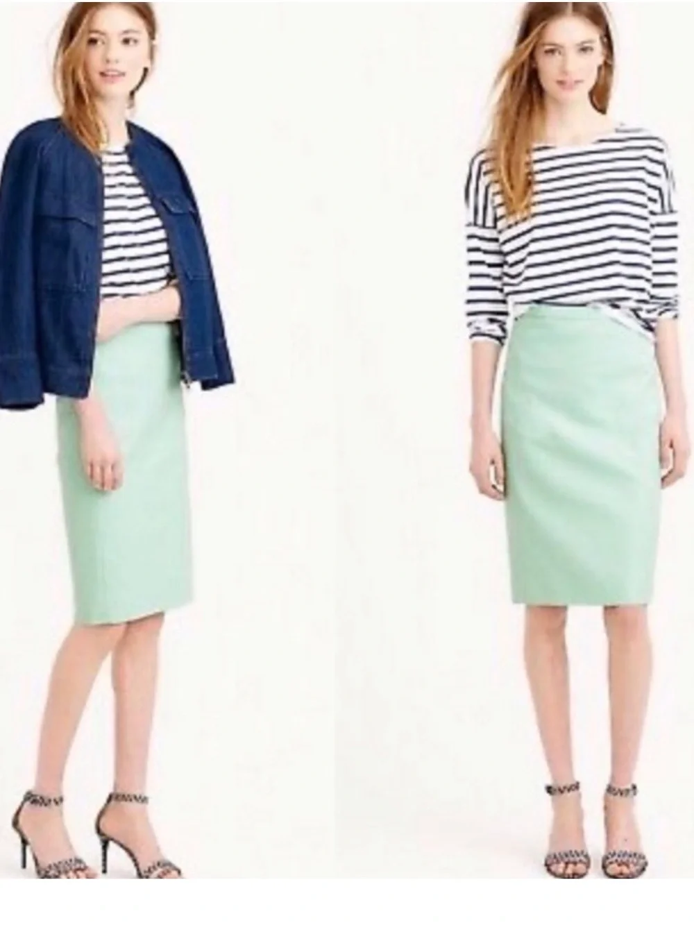 J Crew The Pencil Skirt Size 12 Mint Green/Aquamarine Size 12